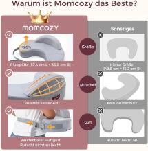 Momcozy Memory Foam Nursing Pillow with Safety Border Art.280037 Pink Ergonoomiline imetamispadi, mis on valmistatud mäluvahust ja millel on kaitsva küljega
