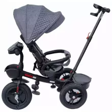 Bebe Basic Schumacher Kid  Air Trike Art.281267  Grey Laste kolmerattaline lenkstangiga, katuse ja täispuhutavate ratastega
