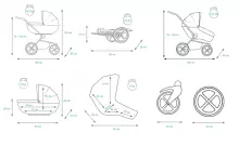 Babylux Aspero Art.286111 Grey Moro Universal 3-in-1 stroller