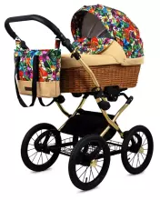 Babylux Classic Art.286135 Maroon Flowers  Klassikaline 3-ühes lapsevanker