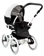 Babylux Margaret White Art.286163 Black Grey Klassikaline 3-ühes lapsevanker