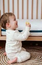 La Bebe™ mattress 140×70 cm (Space), coconut fiber + PPU foam + wool, 6 cm coconut + 2 cm PPU foam