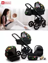 Babylux Sky Lark Art.286441 Silver Flex Black Universal 3-in-1 stroller
