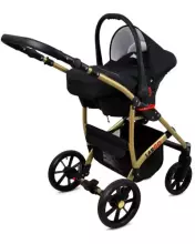 Babylux Largo Art.286475 Black Grey Universal 3-in-1 stroller