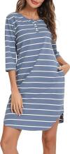 Italian Fashion Night Dress Art.286676 Dark Grey  Maternity/Nursing Nightgown