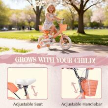 Glerc Kids Bike Wheels Collas 12'  Art.287139 Rosa Laste kaherattaline jalgratas lisaratastega