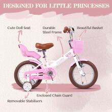Glerc Kids Bike Wheels Collas 14'  Art.287152 White  Laste kaherattaline jalgratas lisaratastega