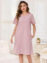 Italian Fashion Night Dress Art.287192 Pink Ночная рубашка для беременных / кормления