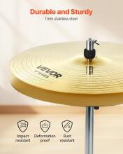 Vevor 6 Piece Cymbal Set Drumsticks Art.287554  taldrikute komplekt, sulamist taldrikud, trummikomplekt sisaldab 355 mm hi-hat'i, 400 ja 455 mm crash'i, 505 mm ride'i, 254 mm splash'i, 400 mm