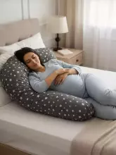 La Bebe™ Moon Cotton Maternity Pillow Art. 5-172 Wild Life. Large pregnancy pillow with Memory Foam filling (especially soft and quiet filling)