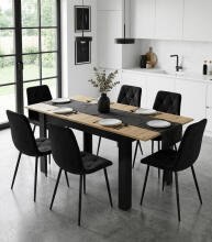 Kokkupandav ristkülikukujuline laud 120-160x80 cm kööki söögituppa 4-6 inimesele artisan tamme