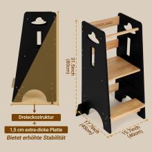 Cosyland Wooden Learning Tower Art.288718 Black Puidust köögitool/aste väikelastele