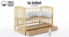 La Bebe™ Basic Kids Wood Cot Pure Pine Art.279425 Natural  laste puidust võrevoodi sahtliga 120x60 cm