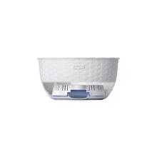 Rippuv lillepott Natural &Oslash;30x14.5cm valge