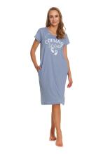 Doctornap  Cotton Night Dress Art.TCB.7459.SKY_BLUE.S.01  Хлопковая ночная рубашка для беременных/кормления