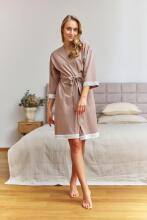Dobranocka Art.SWW.7461.BEIGE Puuvillane hommikumantel rasedatele naistele
