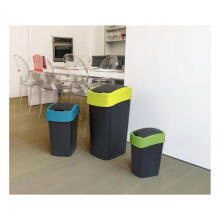 Trash can Flip Bin 9L black/blue