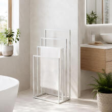 Rätikute hoidja, vabalt seisev metallist, 4 haru, valge, ModernHome