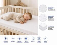 La Bebe™ Waterproof Air Comfort  Mattress Protector Art.290756 Laste veekindel madratsikate puuvillase kattega 120x60 cm