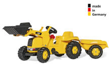 RollyKid CAT traktors, iekrāvējs un piekabe