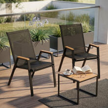 4x aiatooli komplekt, terrassi rõdu komplekt, must, MultiGarden