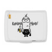 Toidu hoiukarp deco-click-box midi 1L Carla &amp;quot;Minions Banana&amp;quot; 17x13x7cm valge