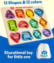 Coogam Wooden Colour Shape Art.294588 Montessori puidust puslelaud