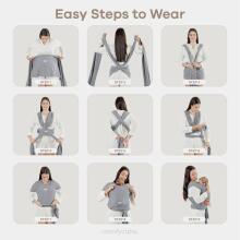 La Bebe™ Huggi Sling Cotton Grey Cloud Art.294742 Naturaalsest puuvillast kootud lina (470x54 cm)