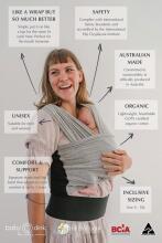 La Bebe™ Huggi Sling Cotton Grey Cloud Art.294742 Naturaalsest puuvillast kootud lina (470x54 cm)
