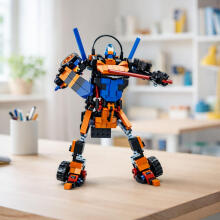 Ehitusplokid Auto Robot Võidusõitja 2in1 Oranž 322 tk.