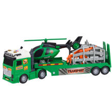Dinosaur Transport Set: Truck, Tow Truck, Helicopter, Lights, Sound