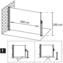 Külgvarikatus terrassile ja rõdule Springos AW0009 300x200 cm