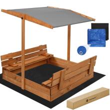 Springos SB120RSET liivakast katusega, 120 x 120 cm, kaanega, pruun