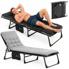 Springos CS0190 Folding Camping Bed, Black