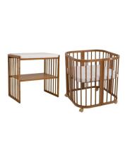 Waldin Baby Collection Bed Crib  7 in 1 Art.296539 Vintage Multifunktsionaalne puidust 7-ühes transformeeriv võrevoodi