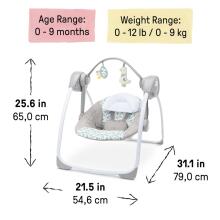 Ingenuity Comfort 2 Go Portable Baby Swing Art.296542 Endless Bloom Kiiktool meloodiatega