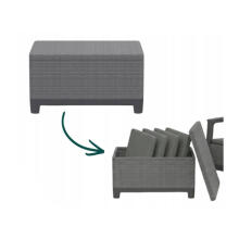 Garden table/storage box Scandi Storage Table grey