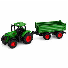 Põllumajanduslik Farm Traktor Tühjendustreileriga Kummiratastega Roheline 1:24