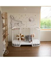 Waldin Baby Collection Bed Crib  7 in 1 Art.297432 White Multifunktsionaalne puidust 7-ühes transformeeriv võrevoodi