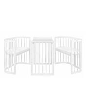 Waldin Baby Collection Bed Crib  7 in 1 Art.297432 White Multifunktsionaalne puidust 7-ühes transformeeriv võrevoodi