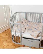 Waldin Baby Collection Bed Crib  7 in 1 Art.297433 Grey Multifunktsionaalne puidust 7-ühes transformeeriv võrevoodi