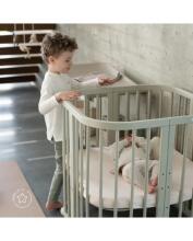 Waldin Baby Collection Bed Crib  7 in 1 Art.297434 Olive Multifunktsionaalne puidust 7-ühes transformeeriv võrevoodi
