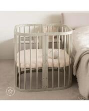 Waldin Baby Collection Bed Crib  7 in 1 Art.297434 Olive Multifunktsionaalne puidust 7-ühes transformeeriv võrevoodi