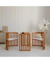 Waldin Oval Baby Collection Bed Crib  7 in 1 Art.297435 Vintage Multifunktsionaalne puidust 7-ühes transformeeriv võrevoodi