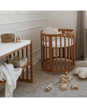Waldin Oval Baby Collection Bed Crib  7 in 1 Art.297435 Vintage Multifunktsionaalne puidust 7-ühes transformeeriv võrevoodi