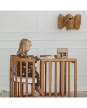 Waldin Oval Baby Collection Bed Crib  7 in 1 Art.297435 Vintage Multifunktsionaalne puidust 7-ühes transformeeriv võrevoodi