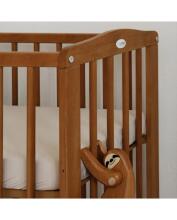 Waldin  Bedside Crib 2in1 Art.297437 Vintage Puidust 2-ühes võrevoodi/häll ratastel madratsiga