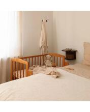 Waldin  Bedside Crib 2in1 Art.297437 Vintage Puidust 2-ühes võrevoodi/häll ratastel madratsiga