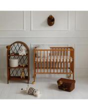 Waldin  Bedside Crib 2in1 Art.297437 Vintage Puidust 2-ühes võrevoodi/häll ratastel madratsiga
