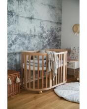 Waldin Oval Baby Collection Bed Crib  7 in 1 Art.297542 Natural Wood Multifunktsionaalne puidust 7-ühes transformeeriv võrevoodi